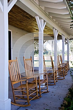 Rocking chairs on a porch