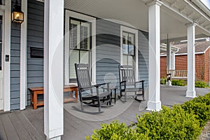 Rocking chairs on the porch photo