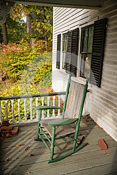 Rocking Chairs on the Porch in New England