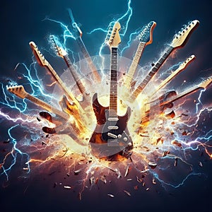 Rocking electric guitar AI generated.
