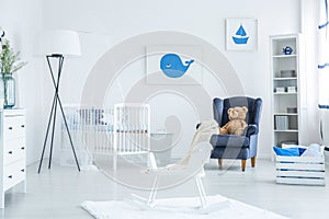 Rocking horse in baby room