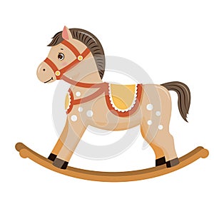 Rocking horse baby toy brown photo