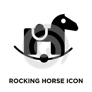 Rocking horse icon vector isolated on white background, logo con