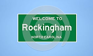 Rockingham, North Carolina city limit sign. Town sign from the USA.