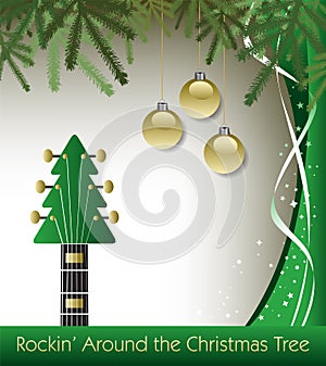 Rockinâ€™ around the Christmas tree guitar background