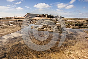 Rockpools at Hilbre Island, West Kirby, Wirral, Englanc