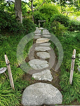 Rocks alley design Japanese friendship garden Balboa park San Diego