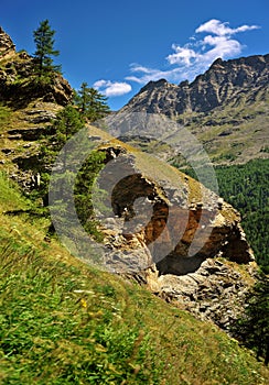 Rocks in alpien Gran Paradiso National Park, Valle dAosta