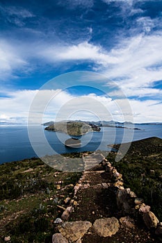 Islands at Titicaca Lake, Bolivia photo