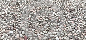 Rocks arranged with sand to form an abstract pattern