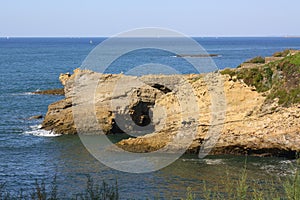 Rocks in the Atlantic Ocean.France