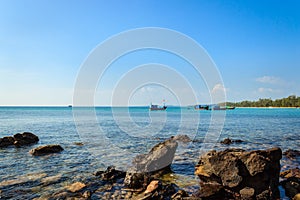 Rocks with the beach