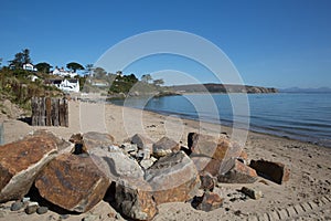 Rocks on the beach Abersoch Llyn Pensinula Gwynedd Wales