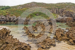 Rocks in the beach of Barro Asturias