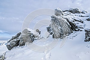 Veľký vrch Vápenica, Nízke Tatry, Slovensko, zimná scéna