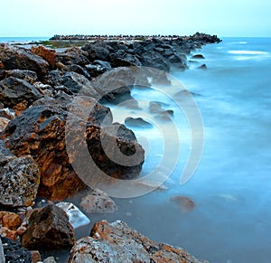 Rocks and blue sea