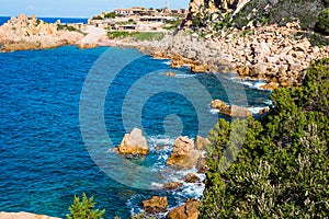 Rocks and blue sea in Costa Paradiso