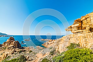 Rocks and blue sea in Costa Paradiso