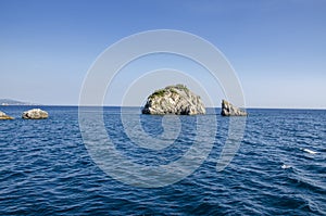 Rocks in blue sea - Greece - Ionian Sea - Parga