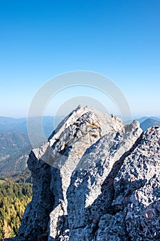 Rocks and blue sky panorama, Puchberg am Schneeberg, Austria