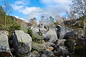 Rocks and boulders lying in the nature