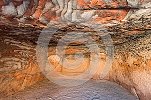 Rocks caves in nabatean city of petra jordan