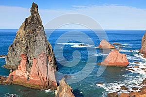 Rocks and cliffs at Cabo sao Lorencio Madeira Portugal