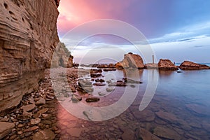 Rocks and cliffs on the Italian east coast photo