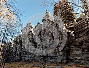 Rocks `damn hillfort` Ural, Yekaterinburg