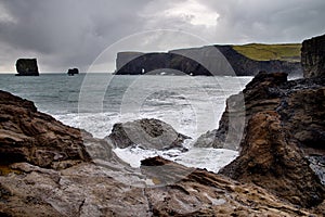 Rocks of Dyrholaey in Iceland