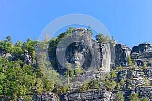 Rocks at Elbsandsteingebirge Saxony Germany