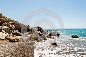 Rocks at the end of Pissouri beach, Cyprus