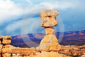 Rocks exposed to erosion action at Bryce Canyon