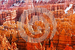 Rocks exposed to erosion at Bryce Canyon, Utah