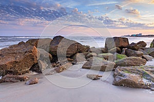 Rocks on Folly Beach South Carolina SC photo