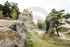 Rocks formation in the mountains `Harz` photo