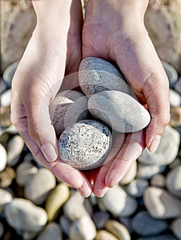 Rocks in hands
