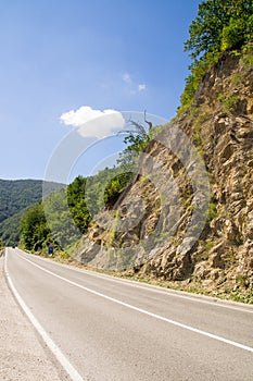 Rocks on highway in Dinaric Alps, Serbia