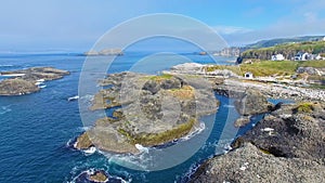 Rocks Irish Sea Atlantic Ocean on coastline Giants Causeway Co. Antrim Northern Ireland