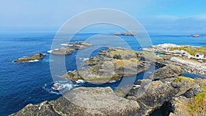 Rocks Irish Sea Atlantic Ocean on coastline Giants Causeway Co. Antrim Northern Ireland