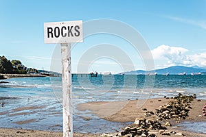 Rocks at Kitsilano Beach in Vancouver, Canada