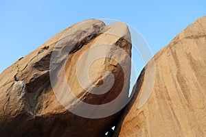 Rocks at Krishna`s Butterball at Mahabalipuram in Tamil Nadu, India