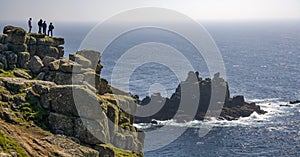 Rocks at Lands End in Cornwall. United Kingdom