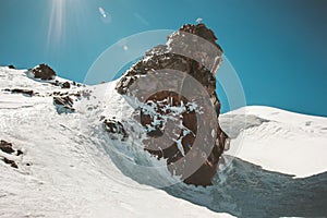 Rocks of Lenz, Elbrus Mountain north side landscape