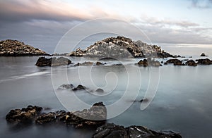 Rocks and marine mist of Atacama