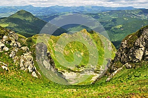 Rocks in Marmaroski alps. Carpathians. Ukraine