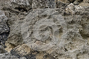 Rocks by the Mediterranean sea on the island of Ibiza in Spain,