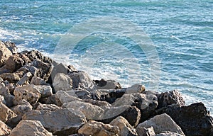 Rocks and Mediterranean waves