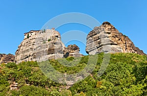 Rocks of Meteora with Monastery of Varlaam