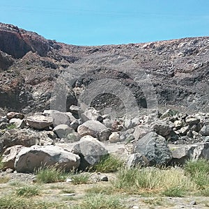 Rocks of a mineral hill